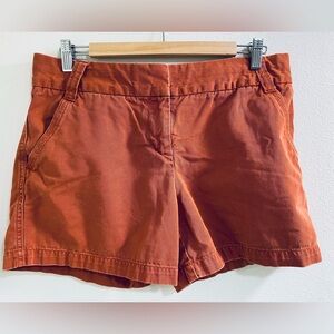 J. Crew Women's Rust Classic Twill Chino Shorts Weathered Size 10 100% Cotton